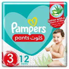 حفاظة رقم 3 بامبريز 12 حبة . 