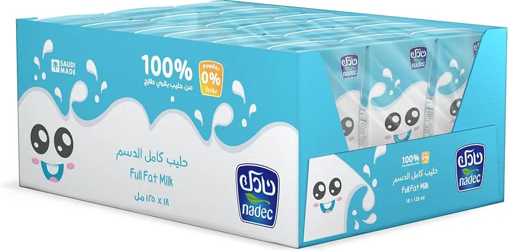 حليب سادة نادك125مل18حبة