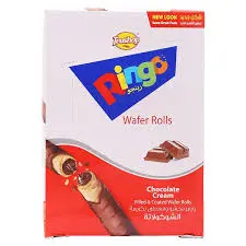 رينجو مغطى بالشوكولاتة تيشوب 24 جرام كرتون صغير 12 حبة . 