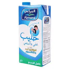 حليب كامل الدسم المراعي 1 لتر . 