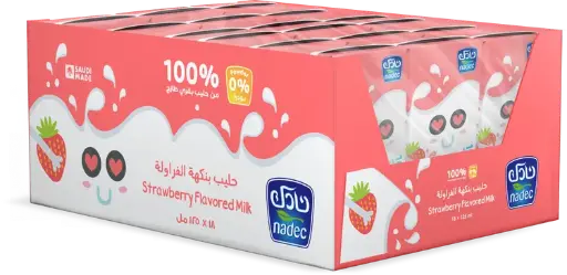 حليب الفراولة باالحيب نادك 125مل18حبة