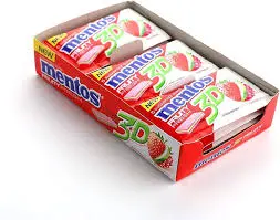 مينتوس فراولة 3دي8.5جرام علبة12حبة